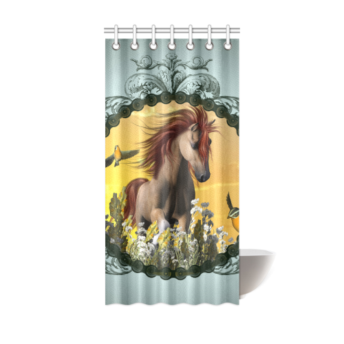 Horse with birds Shower Curtain 36"x72"