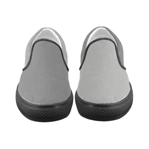 Silver and Steel Gray Men's Unusual Slip-on Canvas Shoes (Model 019)