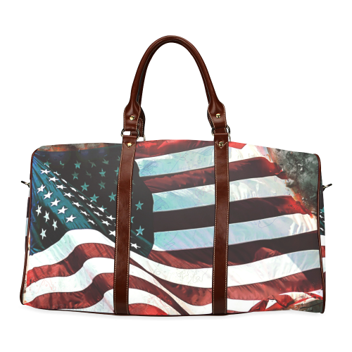 A abstract waving usa flag Waterproof Travel Bag/Small (Model 1639)