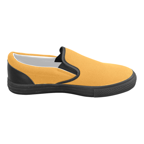 Radiant Yellow Men's Unusual Slip-on Canvas Shoes (Model 019)