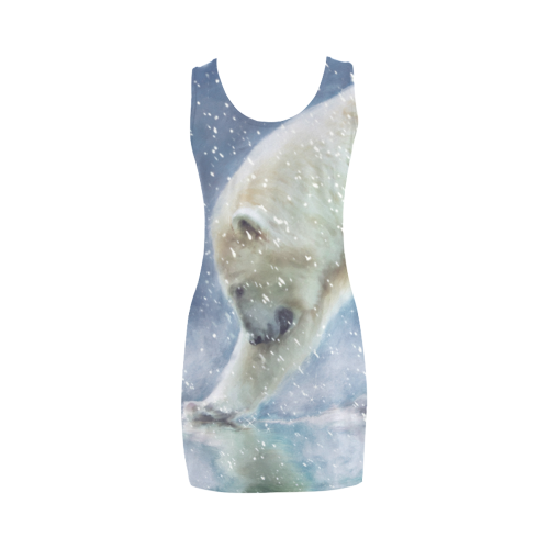 A polar bear at the water Medea Vest Dress (Model D06)