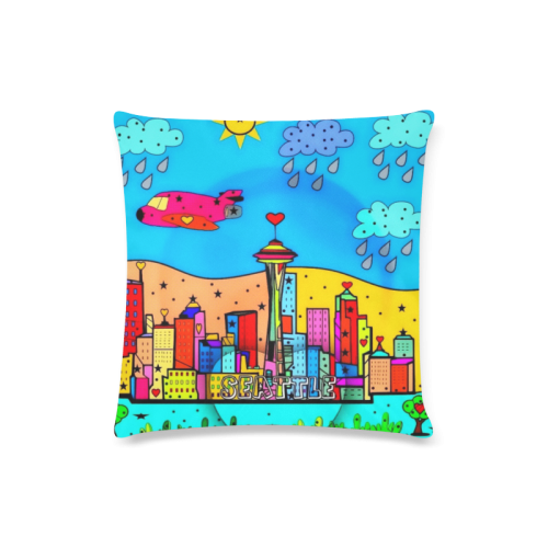 Seattle by Nico Bielow Custom Zippered Pillow Case 16"x16"(Twin Sides)