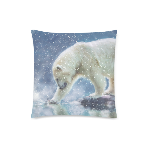 A polar bear at the water Custom Zippered Pillow Case 18"x18"(Twin Sides)