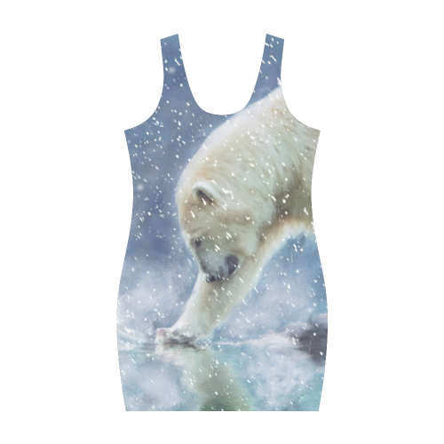 A polar bear at the water Medea Vest Dress (Model D06)