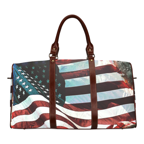 A abstract waving usa flag Waterproof Travel Bag/Small (Model 1639)