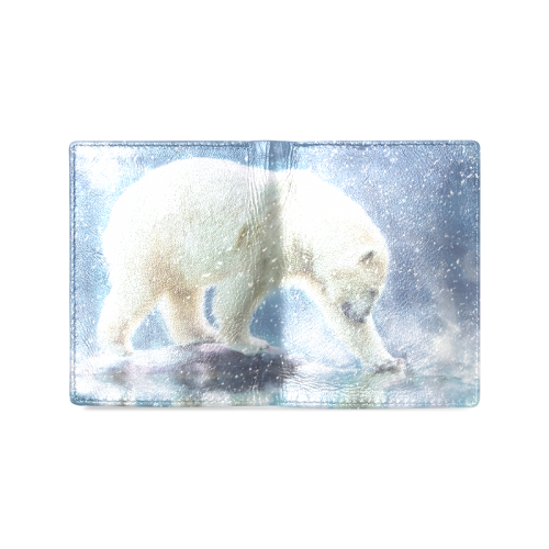 A polar bear at the water Men's Leather Wallet (Model 1612)