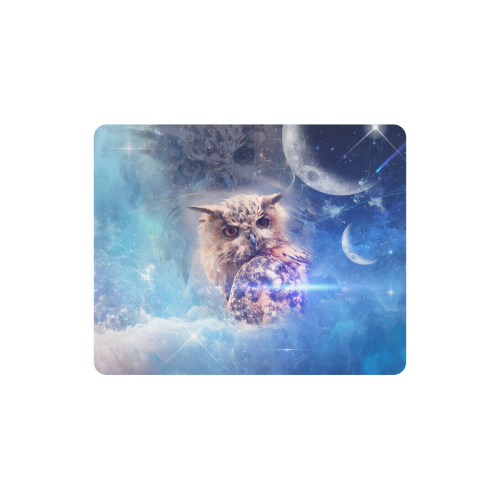 Owl in the universe Rectangle Mousepad