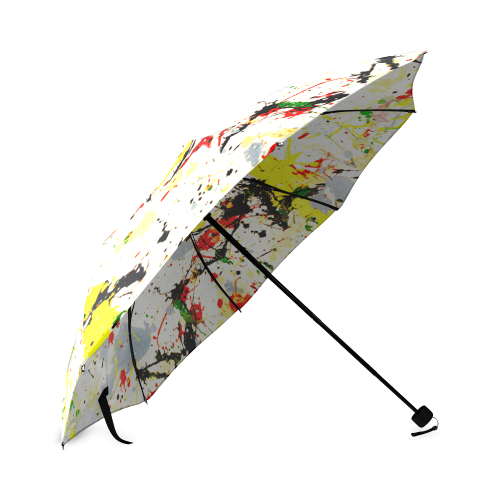 Yellow & Black Paint Splatter Foldable Umbrella (Model U01)