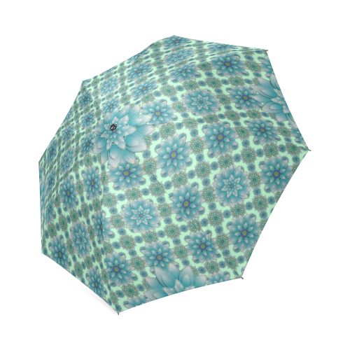 Happiness Turquoise Foldable Umbrella (Model U01)