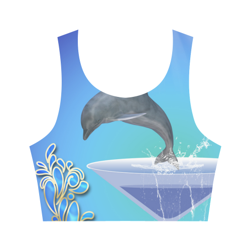 Cute dolphin Women's Crop Top (Model T42)