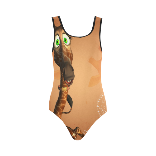 Funny giraffe Vest One Piece Swimsuit (Model S04)