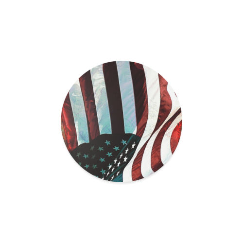 A abstract waving usa flag Round Coaster