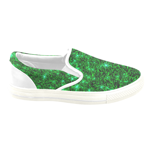 Sparkling Green - Jera Nour Women's Unusual Slip-on Canvas Shoes (Model 019)