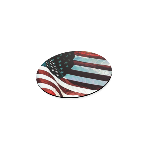 A abstract waving usa flag Round Coaster