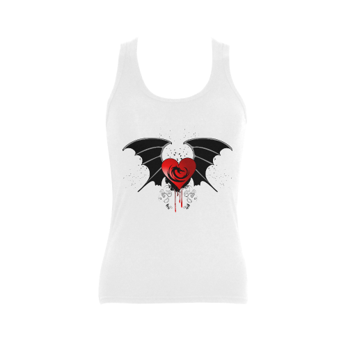 Love , heart Women's Shoulder-Free Tank Top (Model T35)