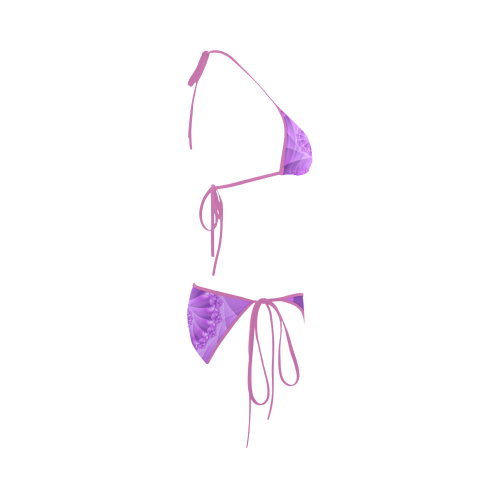 Purple Spiral Fractal Custom Bikini Swimsuit