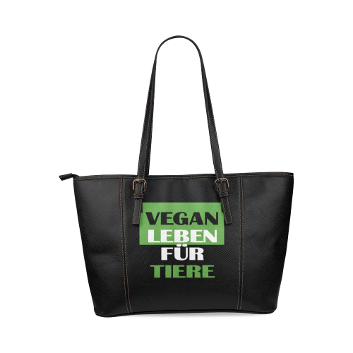 VEGAN LEBEN Leather Tote Bag/Small (Model 1640)