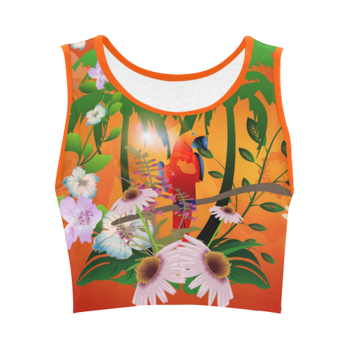 Tropical design Women's Crop Top (Model T42)