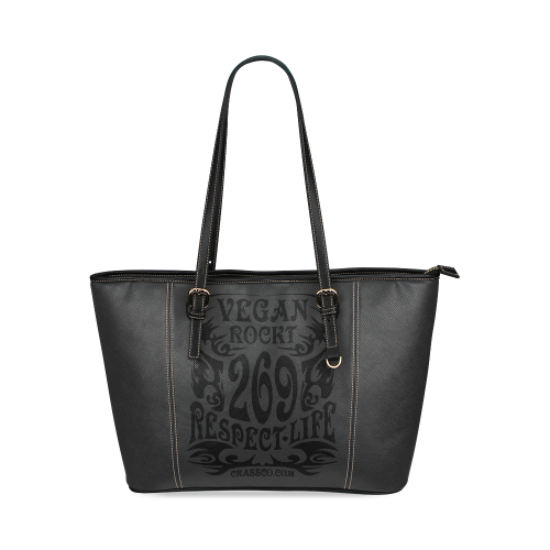 VEGAN ROCKT Leather Tote Bag/Small (Model 1640)