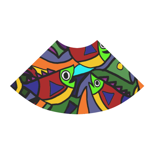Artistic Cool Colorful Fish Abstract Art Atalanta Sundress (Model D04)