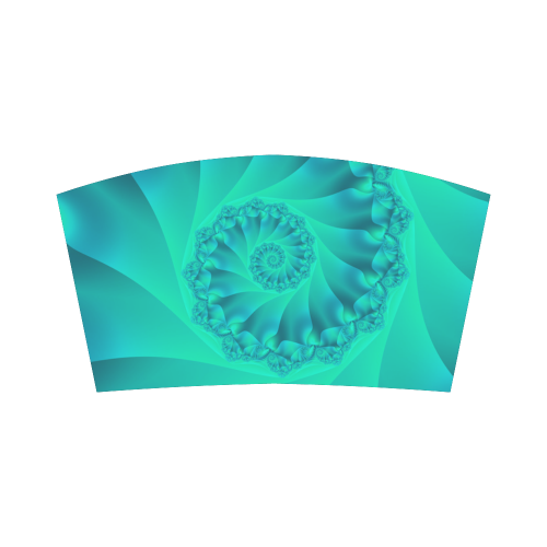 Turquoise Spiral Fractal Bandeau Top