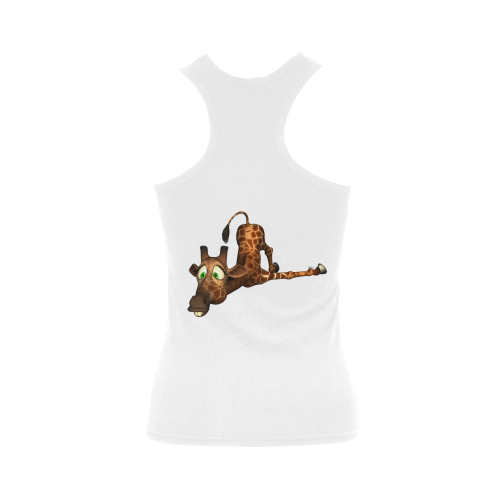 Funny giraffe Women's Shoulder-Free Tank Top (Model T35)