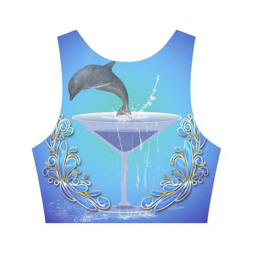 Cute dolphin Women's Crop Top (Model T42)