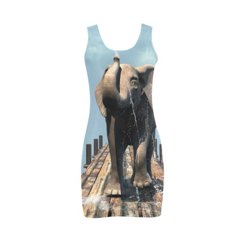 Elephant on the jetty Medea Vest Dress (Model D06)
