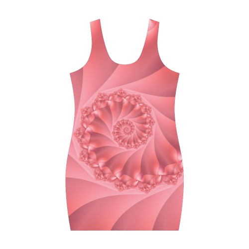 Red Spiral Fractal Medea Vest Dress (Model D06)