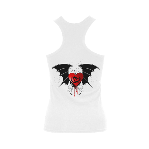 Love , heart Women's Shoulder-Free Tank Top (Model T35)