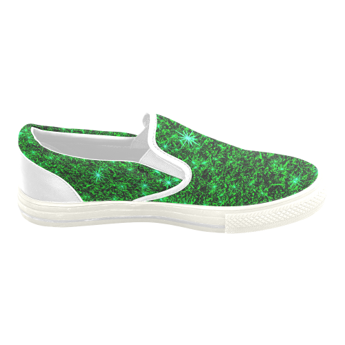 Sparkling Green - Jera Nour Women's Unusual Slip-on Canvas Shoes (Model 019)