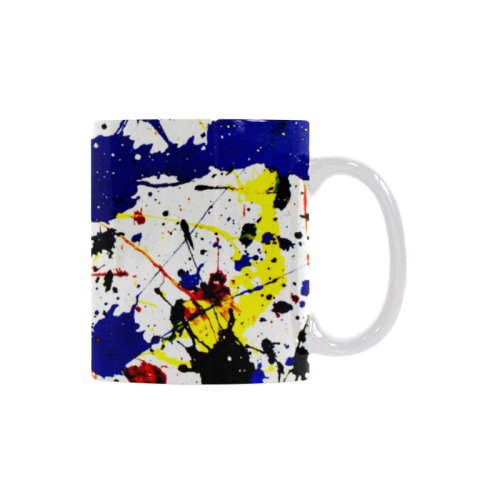 Blue & Red Paint Splatter White Mug(11OZ)
