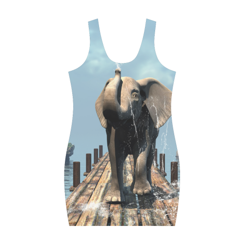 Elephant on the jetty Medea Vest Dress (Model D06)