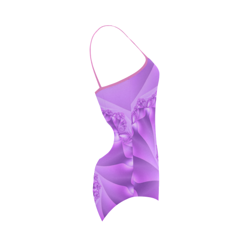 Purple Spiral Fractal Strap Swimsuit ( Model S05)