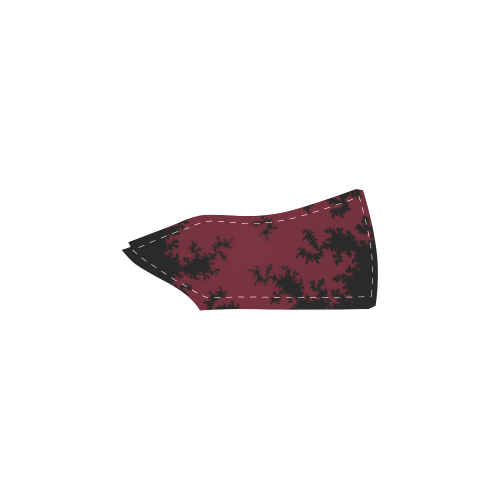 black and dark red fractal Men's Slip-on Canvas Shoes (Model 019)