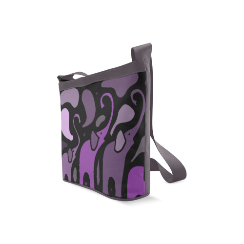 Funny Purple Elephants Abstract Art Crossbody Bags (Model 1613)