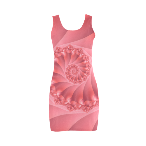 Red Spiral Fractal Medea Vest Dress (Model D06)