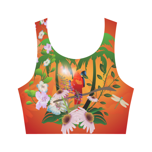 Tropical design Women's Crop Top (Model T42)