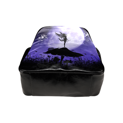 A beautiful fairy dancing on a mushroom silhouette Multi-Pockets Backpack (Model 1636)