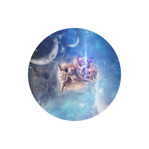 Owl in the universe Round Mousepad