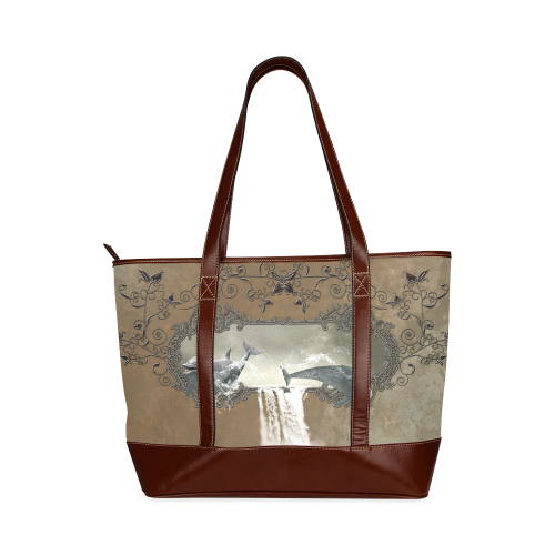 Dolphins Tote Handbag (Model 1642)