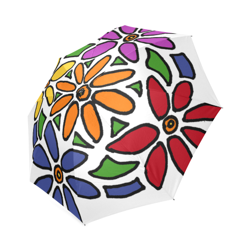 Cheerful Daisy Flowers Abstract Art Foldable Umbrella (Model U01)