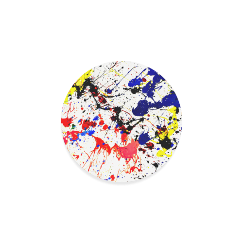 Blue & Red Paint Splatter Round Coaster