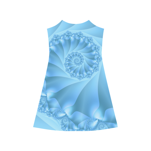 Blue Spiral Fractal Alcestis Slip Dress (Model D05)