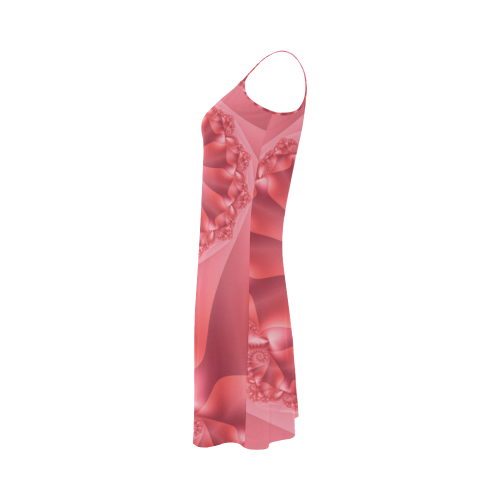 Red Spiral Fractal Alcestis Slip Dress (Model D05)