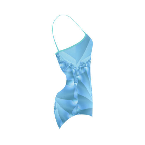 Blue Spiral Fractal Strap Swimsuit ( Model S05)