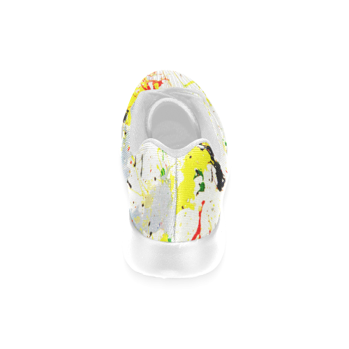 Yellow & Black Paint Splatter Women’s Running Shoes (Model 020)