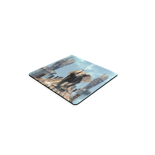 Elephant on a jetty Square Coaster