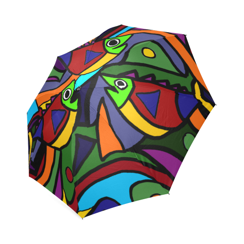 Funny Artistic Fish Abstract Art Foldable Umbrella (Model U01)