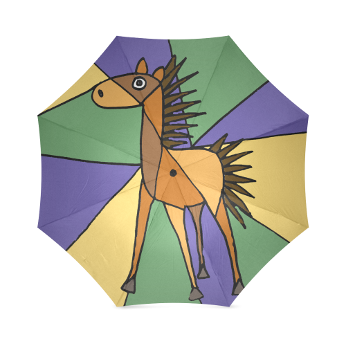 Cool Horse Folk Art Foldable Umbrella (Model U01)
